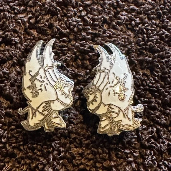 Vintage Sterling Silver Mekhala Goddess Siam lightning goddess Earrings - Picture 1 of 4
